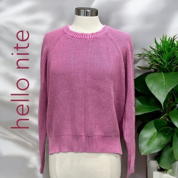 REVOLVE- HELLO NITE Women’s Harlow Crew Neck Hi-Lo Sweater in Size Large - Picture 1 of 8